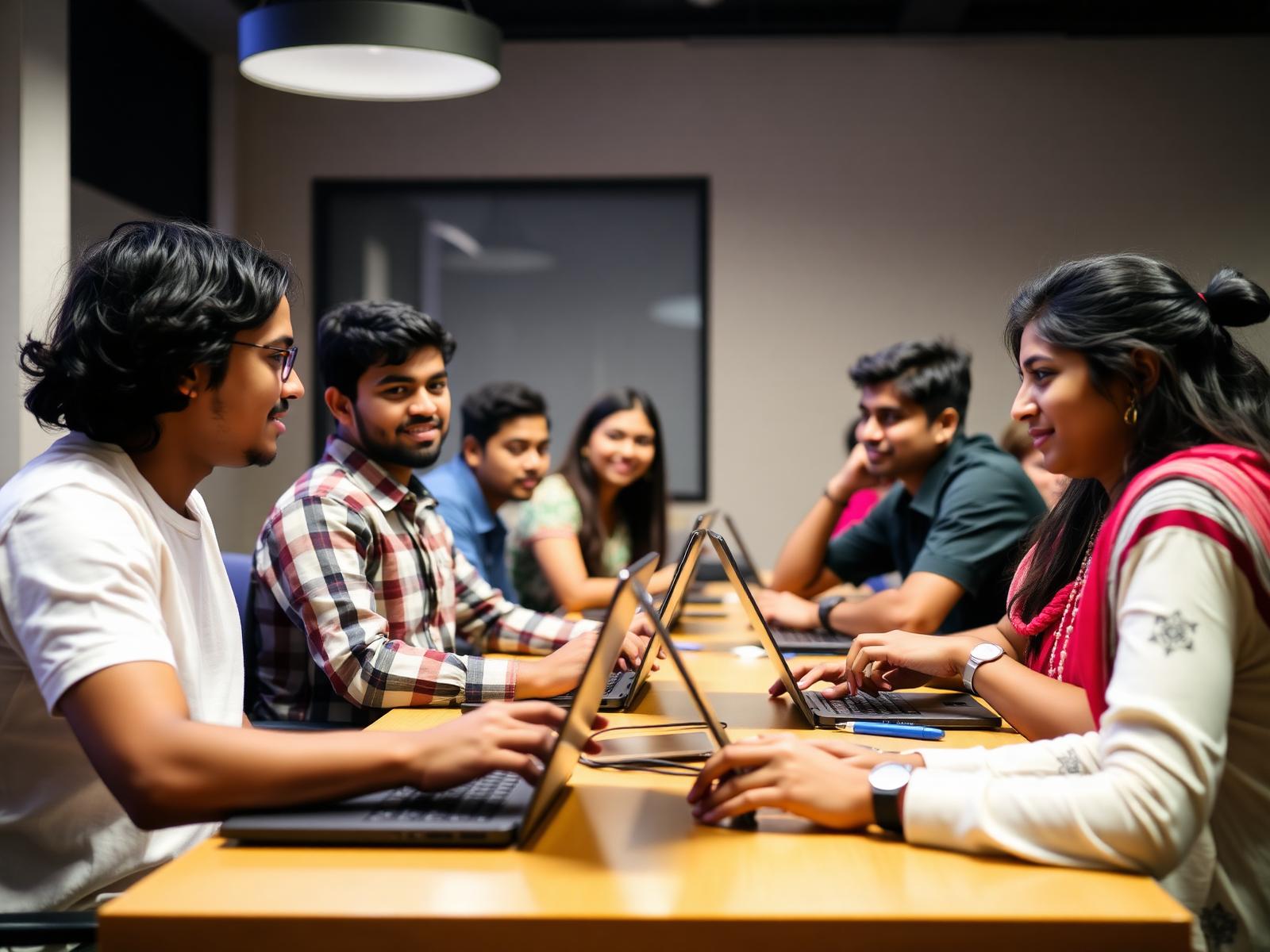 Students learning programming at Qtechmatrix